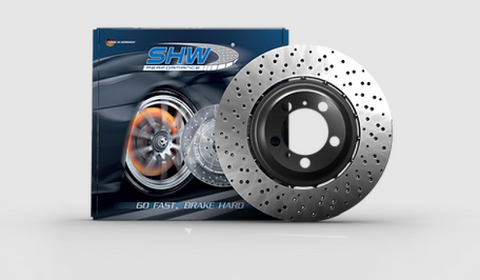 SHW 20-21 BMW X3 M 3.0L Left Front Cross-Drilled Lightweight Brake Rotor (34118054825) - BFL43501