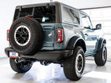 AWE Tuning 2021+ Ford Bronco 0FG Dual Rear Exit Exhaust w/Chrome Silver Tips & Bash Guard - 3015-32456