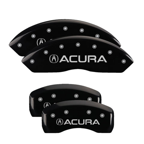 MGP 4 Caliper Covers Engraved Front & Rear Acura Black finish silver ch - 39001SACUBK