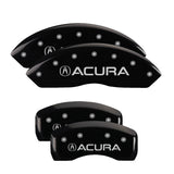 MGP 4 Caliper Covers Engraved Front & Rear Acura Black finish silver ch - 39006SACUBK