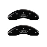 MGP Front set 2 Caliper Covers Engraved Front Oval logo/Ford Black finish silver ch - 10102FFRDBK