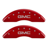 MGP 4 Caliper Covers Engraved Front & Rear GMC Red finish silver ch - 34003SGMCRD