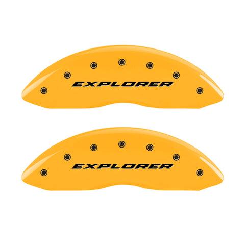 MGP 4 Caliper Covers Engraved Front & Rear Explorer Yellow finish black ch - 10229SXPLYL