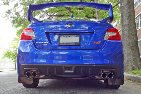 Rally Armor 15-21 Subaru WRX/STI (Sedan ONLY) Black UR Mud Flap w/ Blue Logo - MF32-UR-BLK/BL