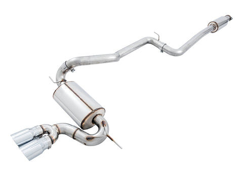 AWE Tuning Ford Focus ST Touring Edition Cat-back Exhaust - Resonated - Chrome Silver Tips - 3020-32038