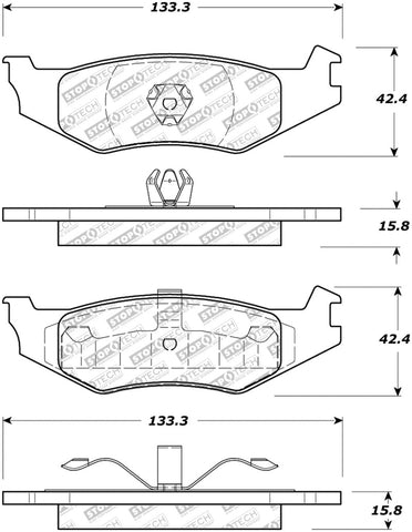 StopTech Street Select Brake Pads - Rear - 305.05120