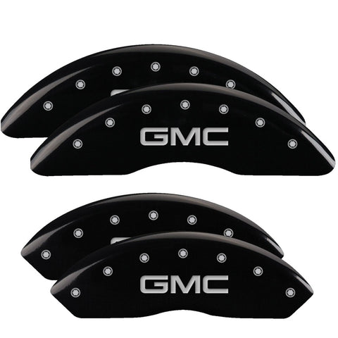 MGP 4 Caliper Covers Engraved Front & Rear GMC Black finish silver ch - 34210SGMCBK