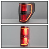 xTune 09-14 Ford F-150 Light Bar LED Tail Lights - Black (ALT-JH-FF15009-LBLED-BK) - 9042188