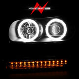 ANZO 2002-2009 Chevrolet Trailblazer Projector Headlights w/ Halo Black - 111127