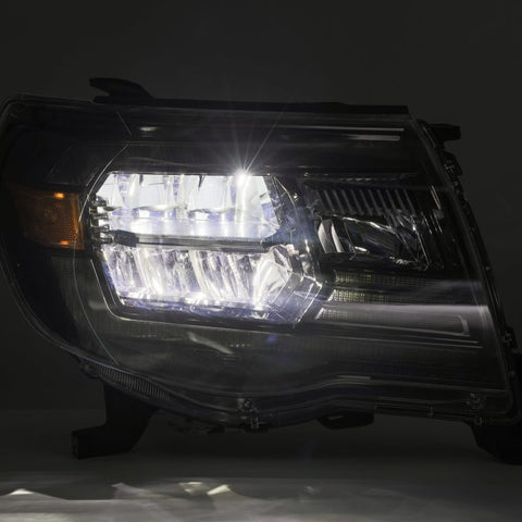 AlphaRex 05-11 Toyota Tacoma LUXX Crystal Headlights Plank Style Design Black w/Activation Light/DRL - 880735