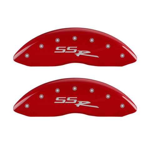 MGP 4 Caliper Covers Engraved Front & Rear SSR Red finish silver ch - 34006SSSRRD