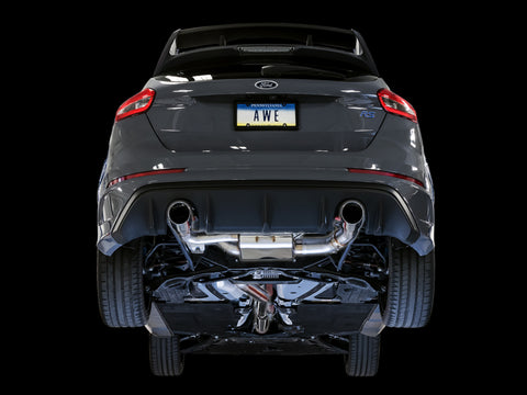 AWE Tuning Ford Focus RS SwitchPath Cat-back Exhaust - Chrome Silver Tips - 3025-32024