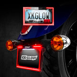 XK Glow Motorcycle License Plate Frame Light w/ Turn Signal - Chrome - XK034018-W