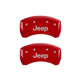 MGP 4 Caliper Covers Engraved Front & Rear JEEP Red finish silver ch - 42013SJEPRD