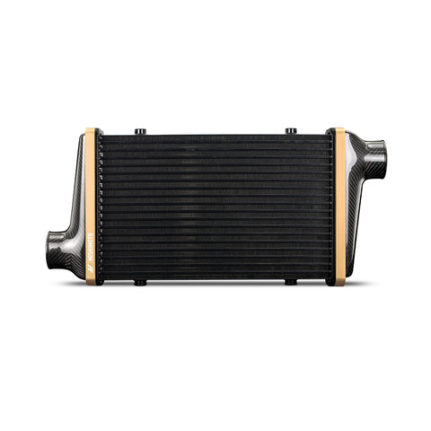 Mishimoto Universal Carbon Fiber Intercooler - Gloss Tanks - 450mm Gold Core - S-Flow - BL V-Band - MMINT-UCF-G4G-S-BL