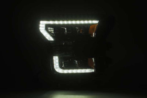 AlphaRex 17-20 Ford Raptor NOVA LED Proj Headlights Plank Style Alpha Black w/Activ Light/Seq Signal - 880163