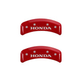 MGP 4 Caliper Covers Engraved Front & Rear Honda Red finish silver ch - 20130SHONRD