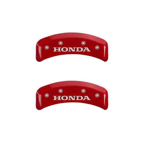 MGP 4 Caliper Covers Engraved Front & Rear Honda Red finish silver ch - 20130SHONRD