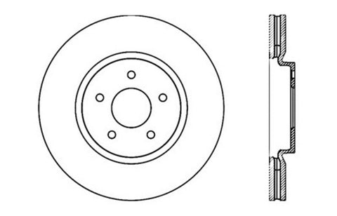 StopTech Nissan 370z / Infiniti G37 SportStop Cryo Drilled Front Right Rotor - 128.42100CR