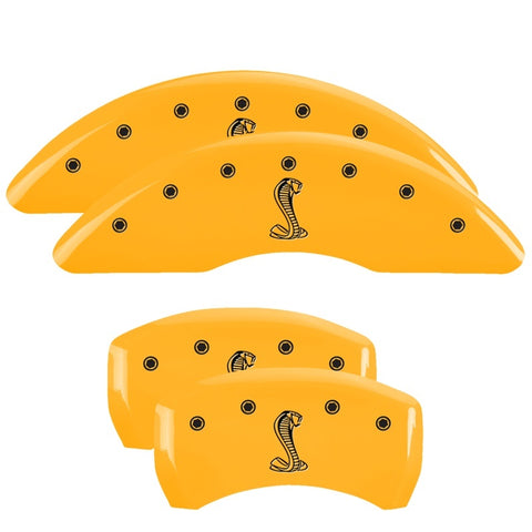 MGP 4 Caliper Covers Engraved Front & Rear Tiffany Snake Yellow finish black ch - 10201SSNKYL