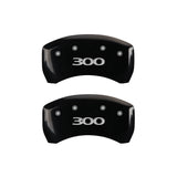 MGP 4 Caliper Covers Engraved Front & Rear 300 Black finish silver ch - 32004S300BK