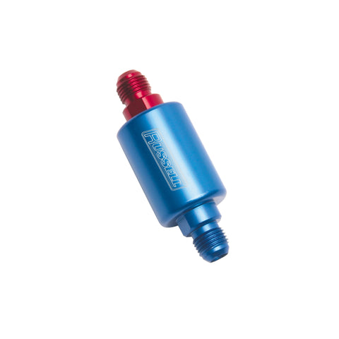 Russell Performance Red/Blue Anodized (3in Length 1-1/4in dia. -6 male inlet/outlet) - 650130