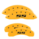 MGP 4 Caliper Covers Engraved F & R Silverado SS Yellow Finish Black Char 2002 Chevy Silverado 1500 - 14034SSS3YL