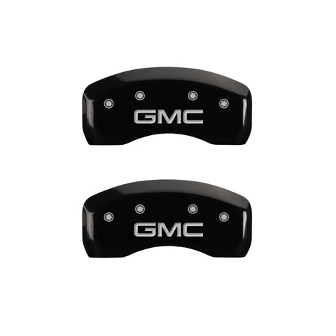 MGP 4 Caliper Covers Engraved Front & Rear GMC Black finish silver ch - 34002SGMCBK