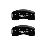 MGP 4 Caliper Covers Engraved Front & Rear GMC Black finish silver ch - 34001SGMCBK