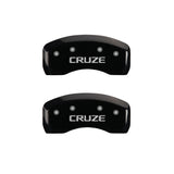 MGP 4 Caliper Covers Engraved Front & Rear Cruze Black finish silver ch - 14232SCRZBK