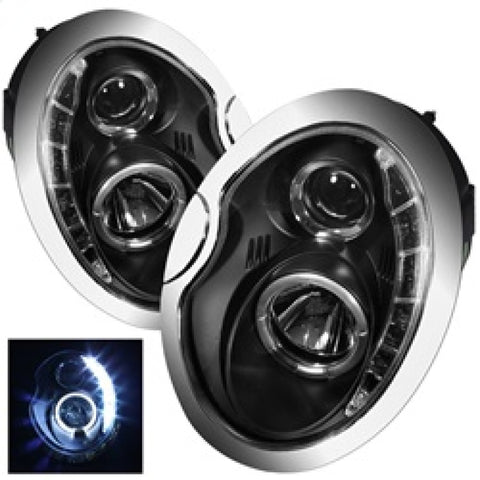 Spyder Mini Cooper 02-06 Projector Headlights DRL Black High H1 Low H1 PRO-YD-MC02-DRL-BK - 5011336