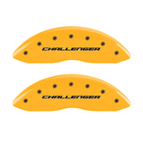 MGP 4 Caliper Covers Engrvd Front Block/Challenger Engrvd Rear Vintage Style/RT Yellow fnsh Blk ch - 12162SCBRYL