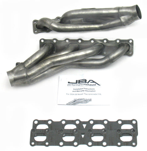 JBA 04-15 Nissan 5.6L VK56DE Oval Port 1-5/8in Primary Raw 409SS Cat4Ward Header - 1400S