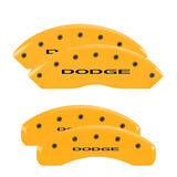 MGP 4 Caliper Covers Engraved Front & Rear With out stripes/Dodge Yellow finish black ch - 12200SDD4YL