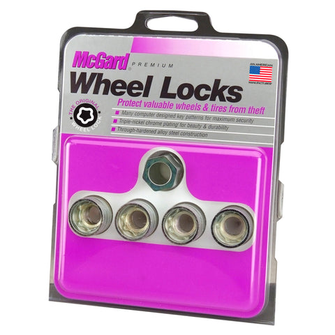 McGard Wheel Lock Nut Set - 4pk. (Under Hub Cap / Cone Seat) 9/16-18 / 7/8 Hex / 1.015in. L - 24014