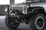 DV8 Offroad 07-18 Jeep Wrangler JK/JL FS-15 Steel Stubby Front Bumper w/ Fog Lights - FBSHTB-15