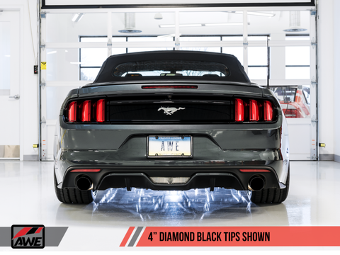 AWE Tuning S550 Mustang EcoBoost Axle-back Exhaust - Touring Edition (Diamond Black Tips) - 3015-33086