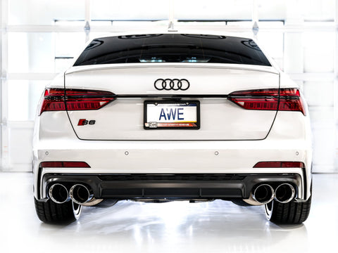 AWE Tuning 19-23 Audi C8 S6/S7 2.9T V6 AWD Track Edition Exhaust - Chrome Silver Tips - 3020-42101