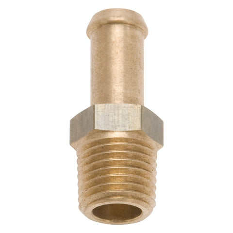 Edelbrock Fitting 1/4-18 NPT X 3/8In Single Barb Brass - 8080