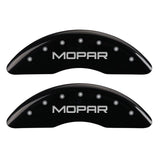 MGP 4 Caliper Covers Engraved Front & Rear MOPAR Black finish silver ch - 42012SMOPBK