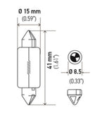 Hella Universal Clear T4.63 Incandescent 12V 15W Bulb (MOQ 10) - 6451