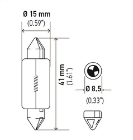 Hella Universal Clear T4.63 Incandescent 12V 15W Bulb (MOQ 10) - 6451