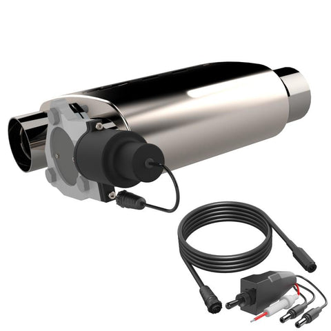 QTP 3in Weld-On Reverse 304SS Screamer Muffler Short Case w/Bolt-On QTEC Electric Cutout - 13303C