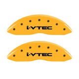 MGP 4 Caliper Covers Engraved Front & Rear i-Vtec Yellow finish black ch - 39013SIVTYL