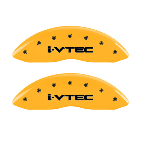 MGP 4 Caliper Covers Engraved Front & Rear i-Vtec Yellow finish black ch - 39013SIVTYL