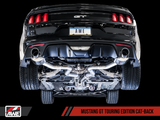 AWE Tuning S550 Mustang GT Cat-back Exhaust - Touring Edition (Diamond Black Tips) - 3015-33084