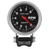 Autometer Standard 2-5/8in 8,000 RPM Pedestal Mount Tachometer Sport Comp - 3708