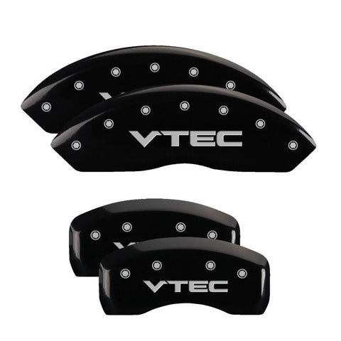 MGP 4 Caliper Covers Engraved Front & Rear Vtech Black finish silver ch - 39005SVTCBK