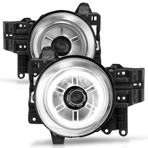 ANZO 2007-2013 Toyota Fj Cruiser Projector Headlights w/ Halo Chrome - 111115