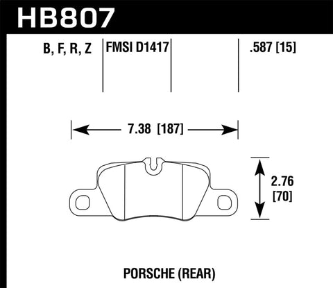 Hawk 2014 Porsche 911 HPS 5.0 Rear Brake Pads - HB807B.587